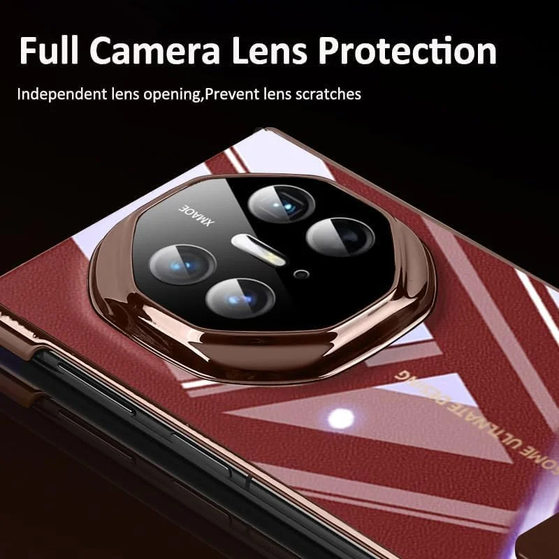 قاب محافظ شفاف هواوی میت XT، دارای پایه تاشو، PC شفاف با فریم آبکاری لوکس، پوشش محافظ فوق العاده نازک و ضد ضربه (نقره ای)