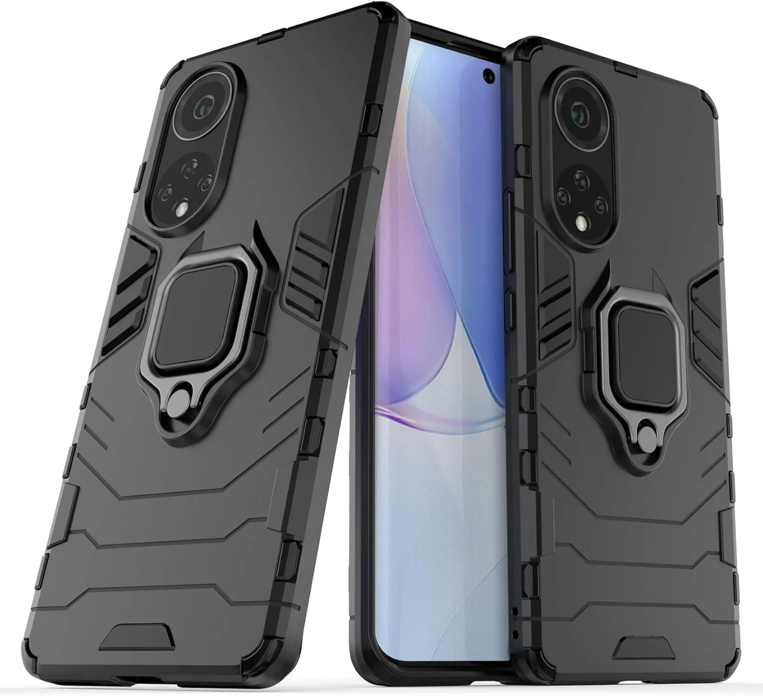 کاور محافظ هایبریدی دو لایه ضد ضربه و مقاوم با استند برای هوآوی نوا 9 / آنر 50 5G - مشکی