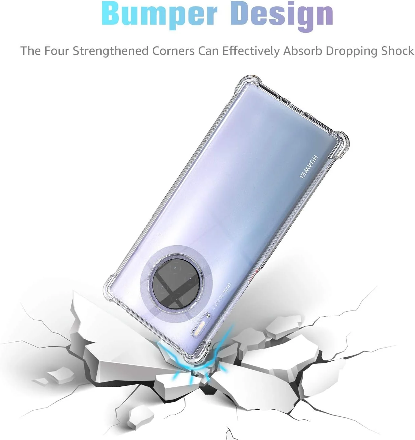 قاب گوشی هواوی میت 30 پرو 5G، محافظت چهار گوشه تقویت شده، قاب شفاف آلفا سازگار با هواوی میت 30 پرو