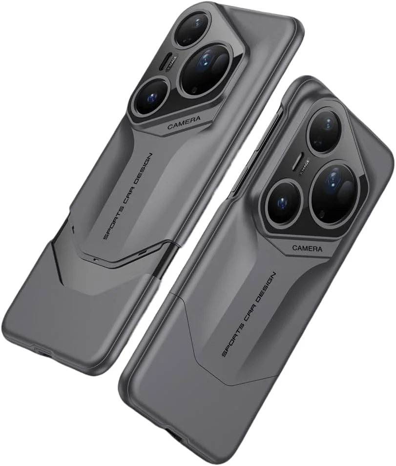 قاب باریک Gruattreay سازگار با Huawei Pura 80 Ultra 2025، قاب موبایل تجاری مات با پوشش محافظ دوربین (خاکستری)