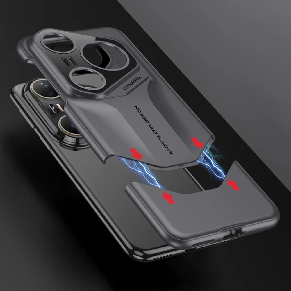 قاب باریک Gruattreay سازگار با Huawei Pura 80 Ultra 2025، قاب موبایل تجاری مات با پوشش محافظ دوربین (خاکستری)