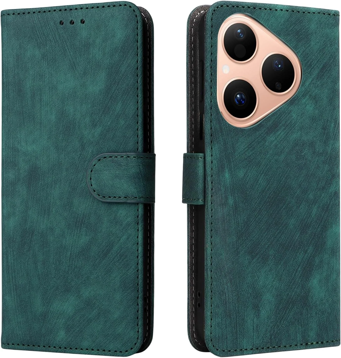 کاور محافظ چرمی تاشو برای هوآوی Pura 80 به همراه بند دستی، محافظت کامل از بدنه، ضد ضربه، کیف پول تاشو با محافظت RFID در برابر سرقت