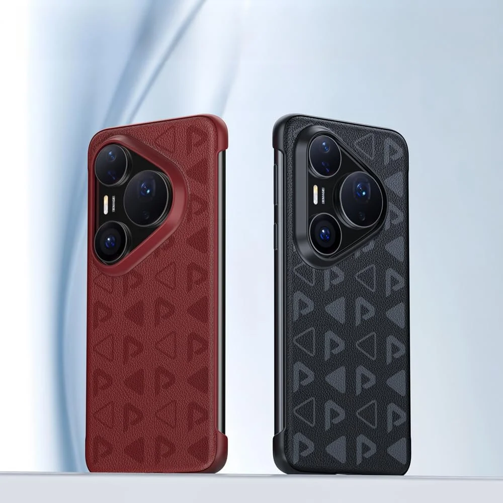 کاور چرمی Gruattreay سازگار با Huawei Pura 80 Ultra 5G، کاور فوق العاده نازک و بدون قاب با محافظت از کیسه هوا در 4 گوشه، ضد ضربه و محافظ پشت (مشکی)