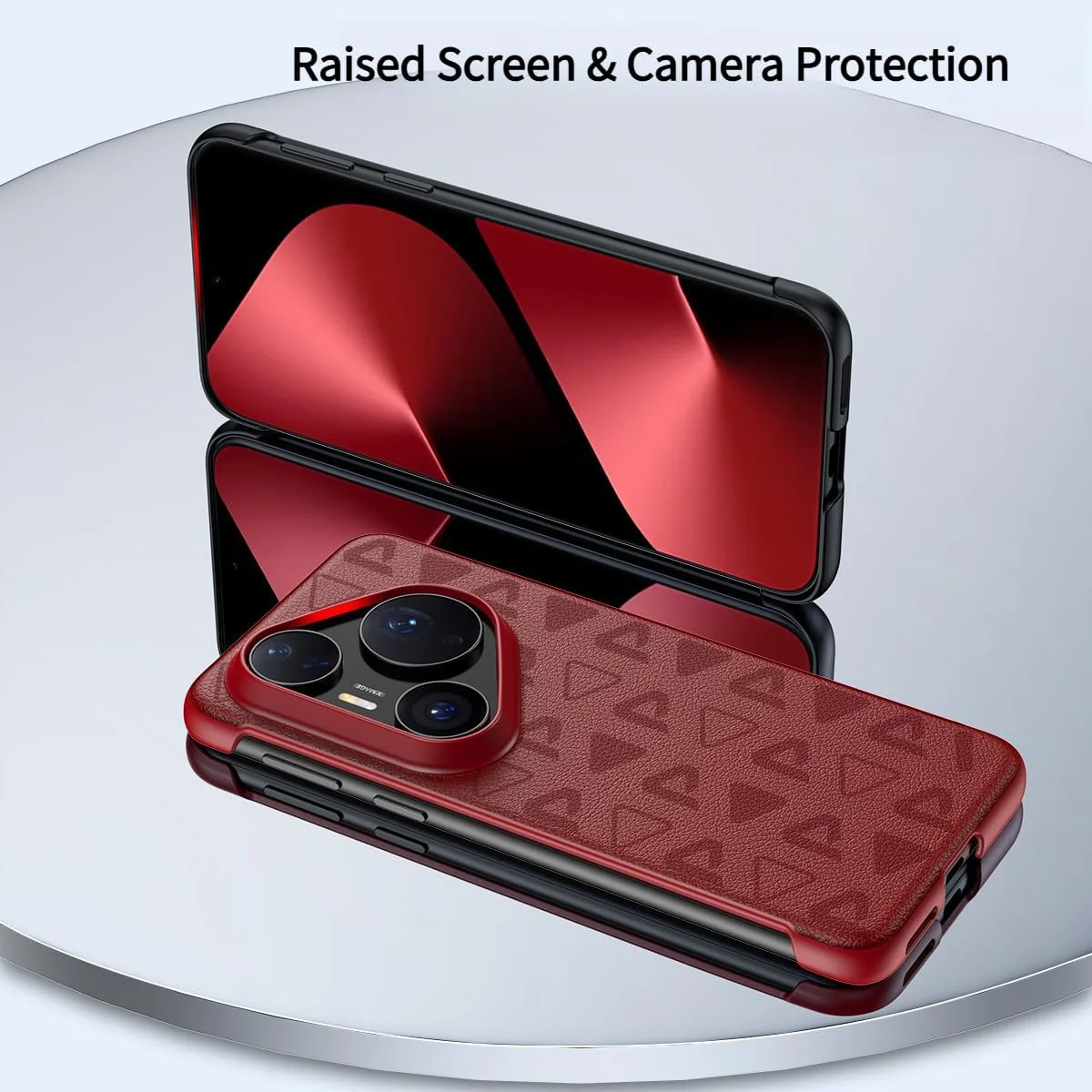 کاور چرمی Gruattreay سازگار با Huawei Pura 80 Ultra 5G، کاور فوق العاده نازک و بدون قاب با محافظت از کیسه هوا در 4 گوشه، ضد ضربه و محافظ پشت (مشکی)