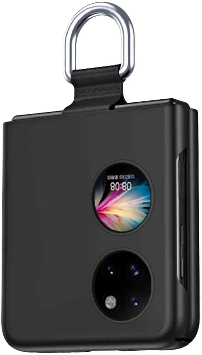 قاب محافظ گوشی هواوی P50 پاکت، کاور محافظ PC مات ضد ضربه با حلقه، محافظ باریک ضد خش، مشکی