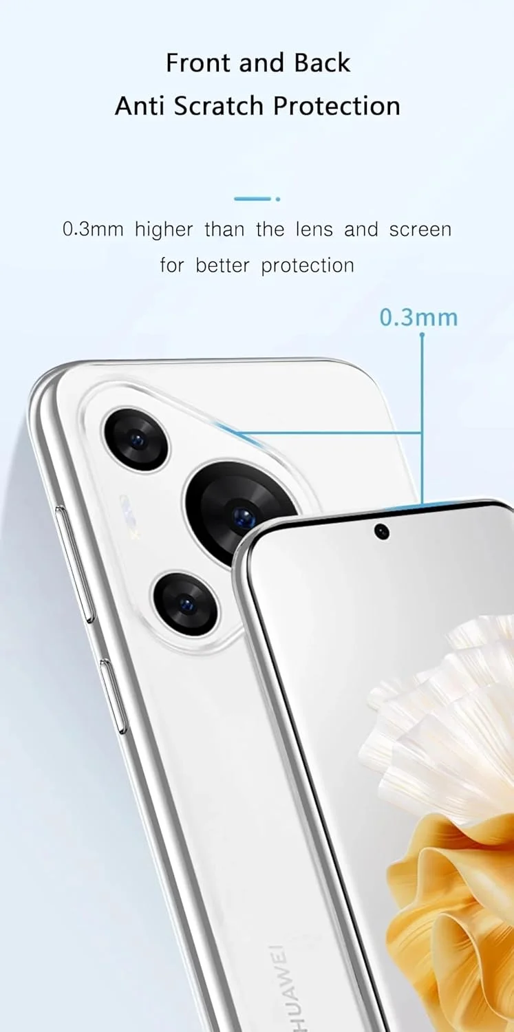 کاور محافظ ژله‌ای نرم ضد ضربه مناسب برای هوآوی Pura 70 Pro/70 Pro+، محافظت از دوربین، باریک و سبک