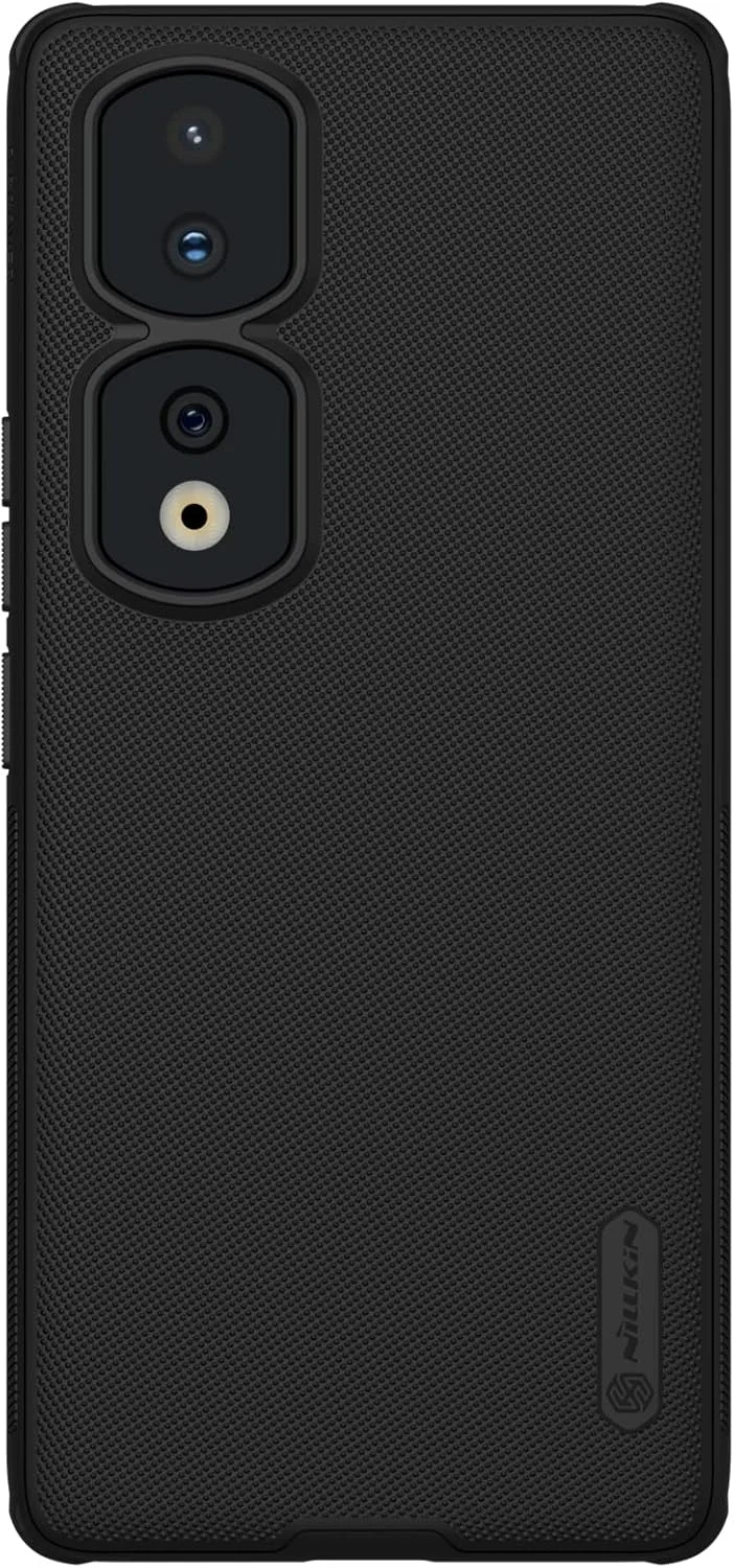 قاب نیلکین مدل Super Frosted Shield Pro مناسب برای گوشی هواوی Honor 90 Pro (6.78 اینچ) با پشت سخت و لبه نرم (PC + TPU)، ضد ضربه، محافظ دوربین، رنگ مشکی