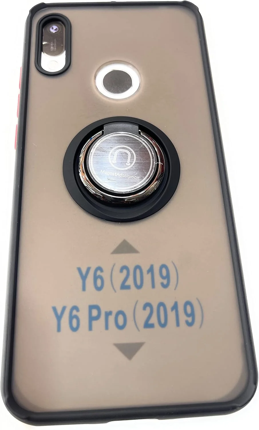 قاب گوشی هواوی Y6 2019 برند Emiratesbrand با پایه مغناطیسی و نگهدارنده، بند دستی و گیره سیلیکونی ممتاز عمودی و افقی و پایه چند منظوره، کاور بند انگشتی پایه نگهدارنده خودرو سبز (مشکی)