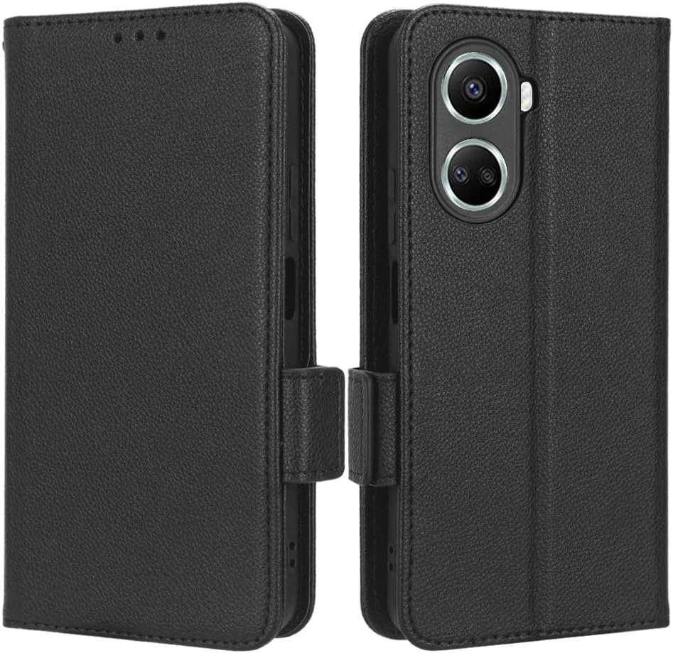 کیف پول و کاور استند OIATROE برای Huawei nova 10 SE - دارای قفل مغناطیسی، کیف پول چرمی باریک تاشو برای Huawei nova 10 SE - مشکی