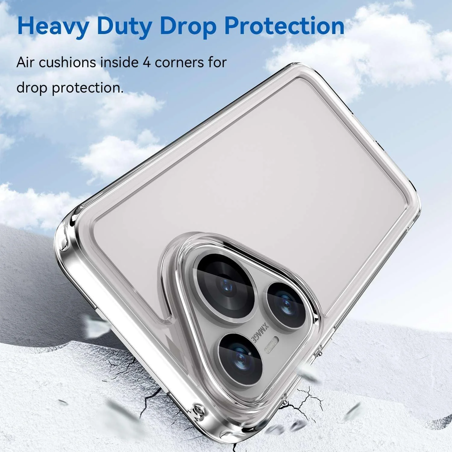 قاب محافظ گوشی هواوی Pura 70، مقاوم در برابر خراش، نازک و سبک، ضد اثر انگشت و محافظت در برابر سقوط - شفاف