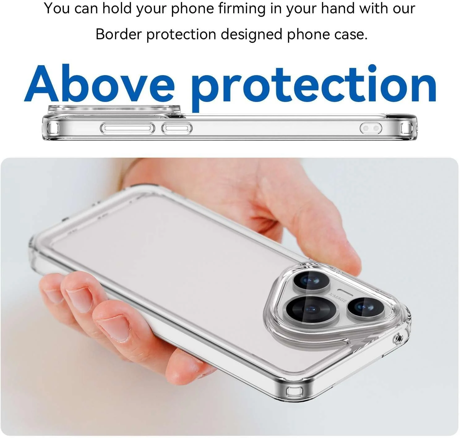 قاب محافظ گوشی هواوی Pura 70، مقاوم در برابر خراش، نازک و سبک، ضد اثر انگشت و محافظت در برابر سقوط - شفاف