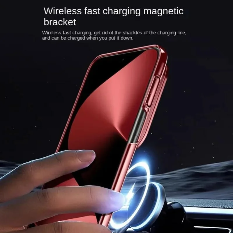 کاور آهنربایی Gruattreay برای Huawei Pura 80 Ultra 5G [پشتیبانی از شارژ بی‌سیم] استند فلزی دوربین با محافظ لنز فراگیر، کاور ضد ضربه شفاف آبکاری شده (مشکی)