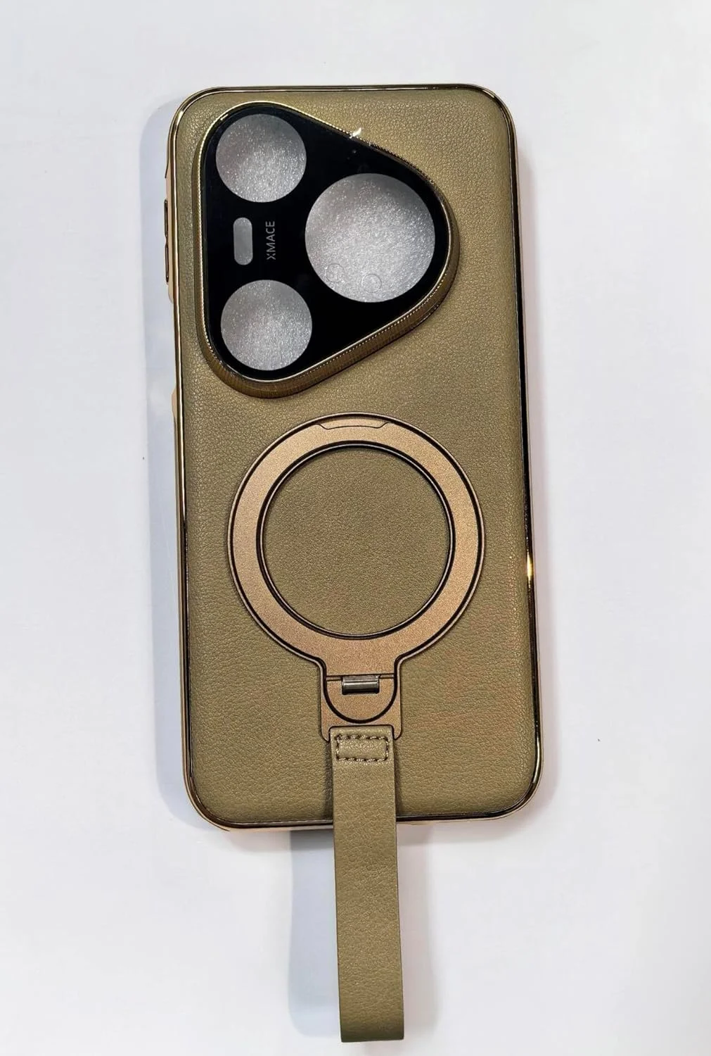 کاور مغناطیسی Gruattreay برای هوآوی Pura 80 Ultra 5G، کاور چرمی ممتاز با بند مچی، کاور پشتی ضد ضربه با استند حلقه ای چرخان 360 درجه و محافظ لنز (خاکستری)