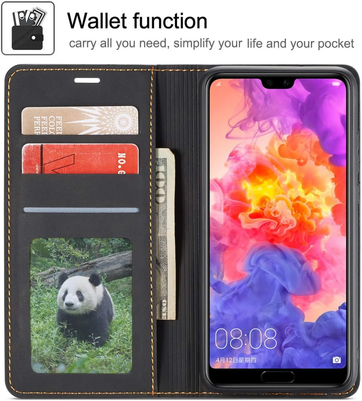 کیف چرمی محافظ گوشی هوآوی P30 Pro، کاور چرمی PU با سپر TPU، دارای جای کارت، استند، جذب مغناطیسی مخفی، ضد ضربه، سازگار با هوآوی P30 Pro - مشکی کیف چرمی محافظ گوشی هوآوی P30 Pro، کاور چرمی PU با سپر TPU، دارای جای کارت، استند، جذب مغناطیسی مخفی، ضد ضربه، سازگار با هوآوی P30 Pro - مشکی