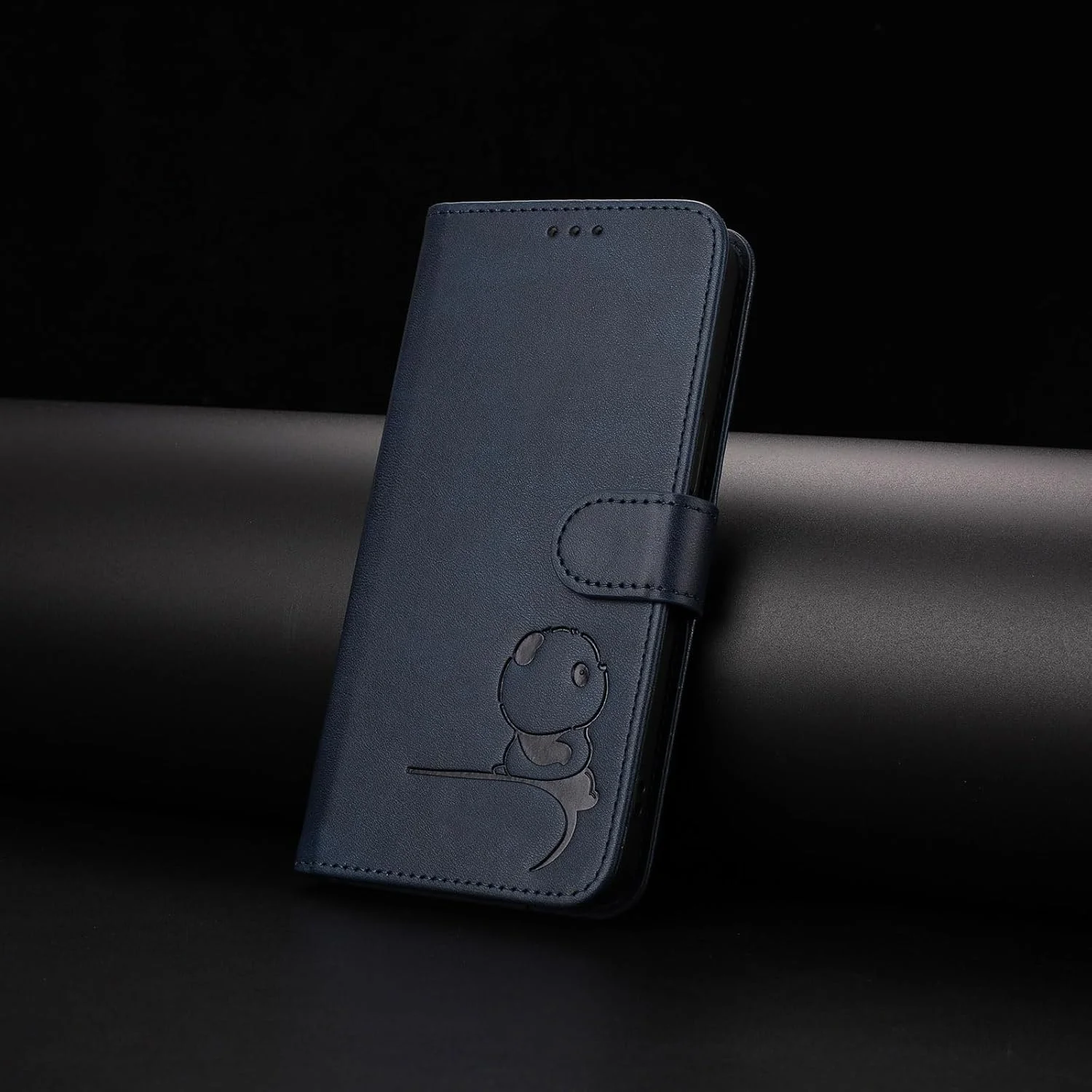 کیف چرمی تاشو برای هوآوی P20 پرو، کاور تجاری، کیف پول کارتی، کاور پاندا (آبی)