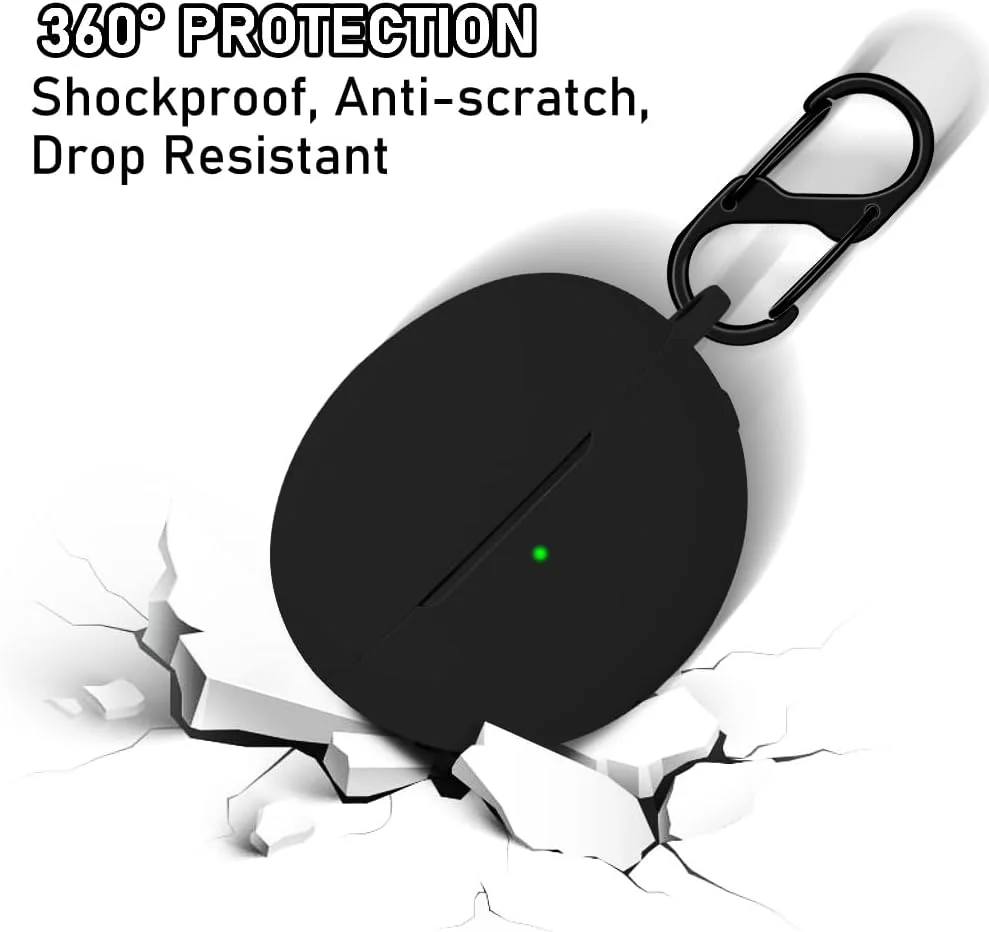 کاور سیلیکونی OneNine برای Huawei FreeClip به همراه جاکلیدی و ابزار تمیز کننده، کاور نرم و انعطاف پذیر ضد ضربه و ضد افتادن سازگار با Huawei FreeClip