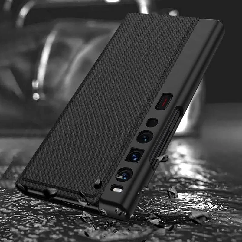 کیف چرمی محافظ گوشی هوآوی میت ۸ با پایه تاشو و جذب مغناطیسی فوری (هوآوی میت ۸، مشکی)