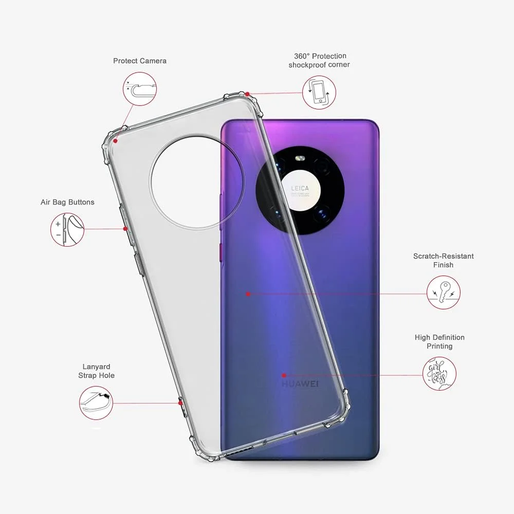 کاور محافظ شفاف کلاسیک سازگار با هوآوی میت 40 پرو، ژله ای TPU نرم با قابلیت ضد ضربه و انعطاف پذیر [طراحی شده برای هوآوی میت 40 پرو] - طرح شیر دانا