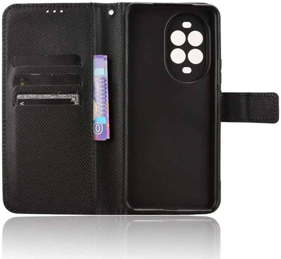 کیف محافظ چرمی گوشی هواوی نوا 13 پرو 5G، دارای جای کارت و طراحی آهنربایی. کیف محافظ گوشی برای هواوی نوا 13 پرو 5G - مشکی