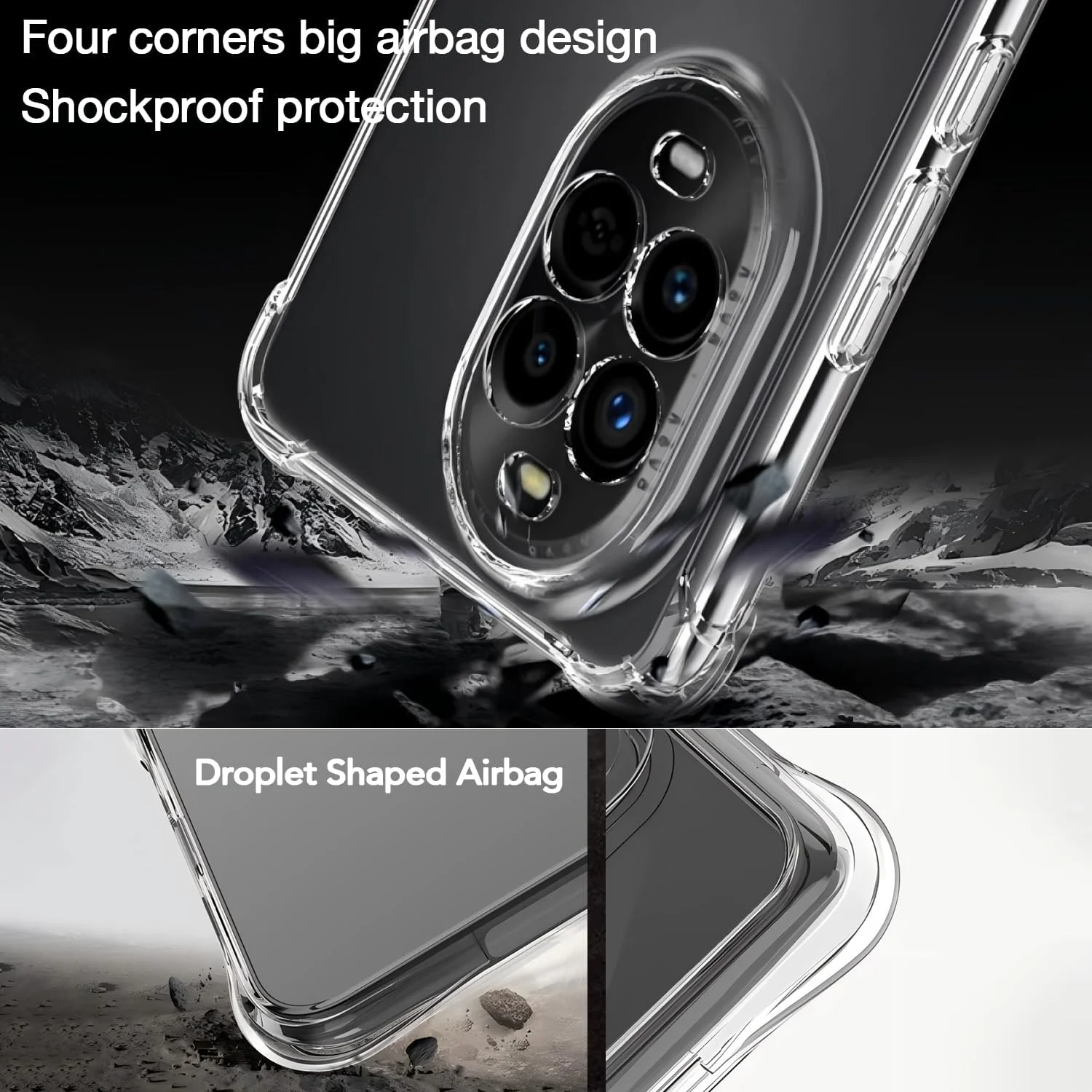 کاور محافظ شفاف TPU ضد ضربه USTIYA برای گوشی هوآوی نوا 13 پرو با طراحی تقویت شده در چهار گوشه