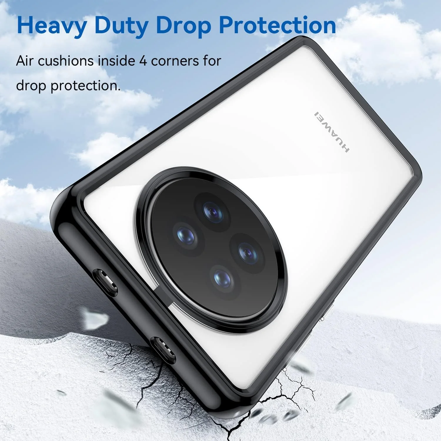 کاور محافظ گوشی هوآوی میت 50 پرو OIATROE، TPU باریک و شیک [انعطاف پذیری بالا] [بافت ظریف] [جذب ضربه] - مشکی