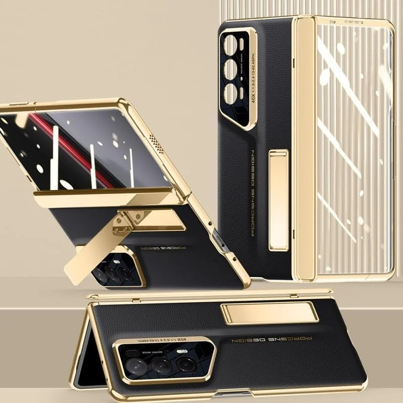 قاب گوشی هوشمند Gruattreay سازگار با Huawei Honor Magic V2 RSR، محافظت دوگانه، دارای محافظ حریم خصوصی داخلی، با پایه مغناطیسی، قاب برای Honor Magic V2 RSR (بنفش)