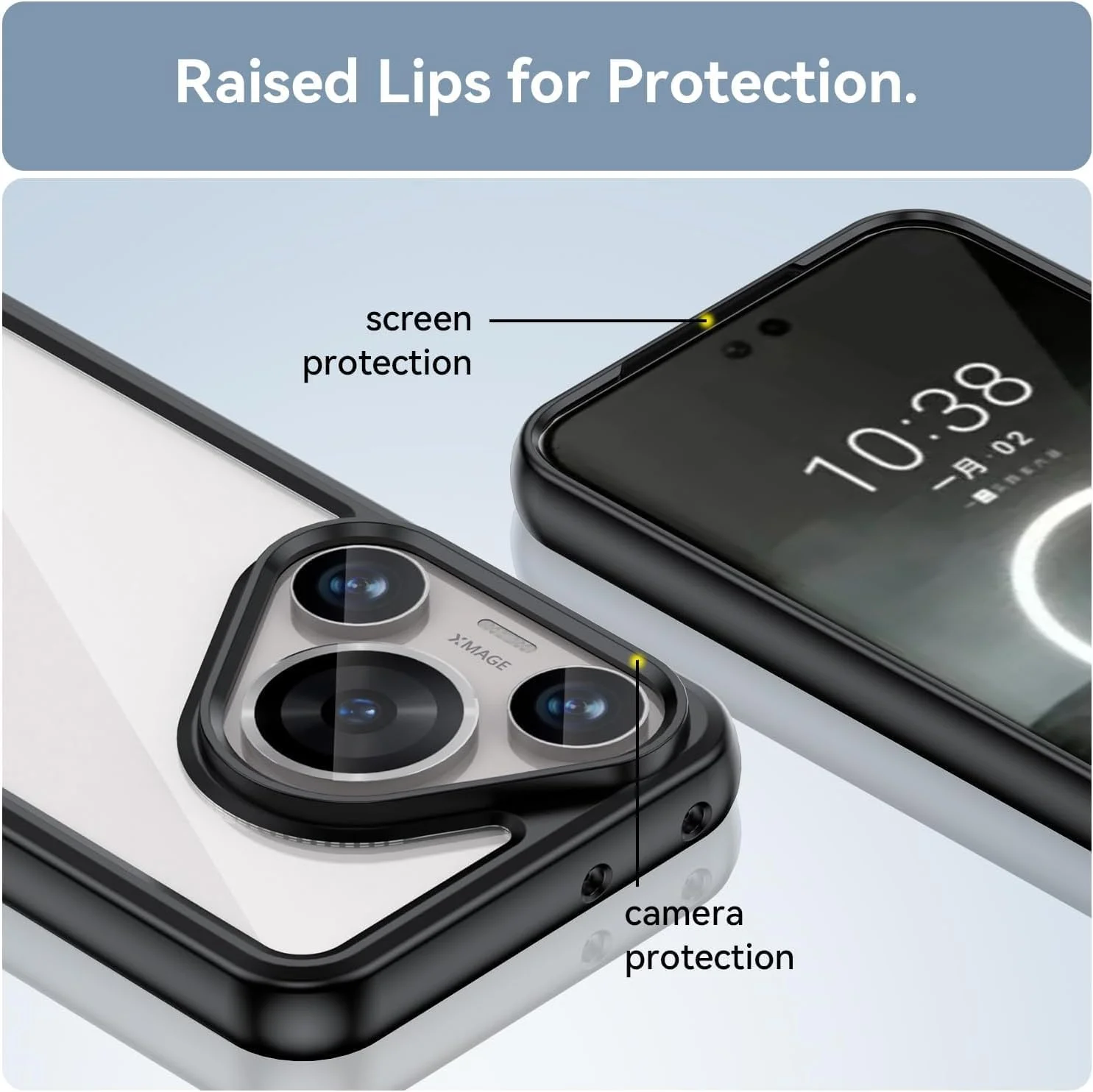 قاب پشتی محافظ ضد ضربه و باریک Huawei Pura 80 Pro 5G | محافظت 360 درجه | پشت سخت کریستالی شفاف | کاور سخت شفاف برای Huawei Pura 80 Pro 5G