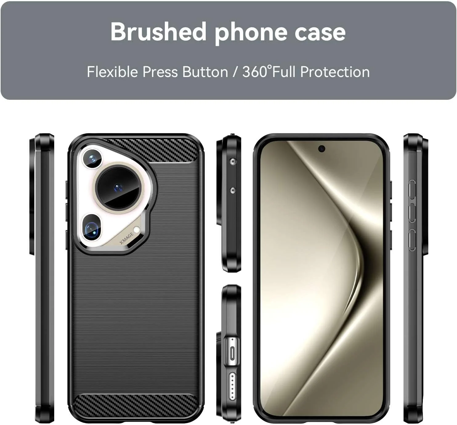 قاب محافظ سازگار با HUAWEI Pura 70 Ultra، نازک و سبک، مقاوم در برابر خراش، ضد اثر انگشت و محافظت در برابر افتادن - مشکی