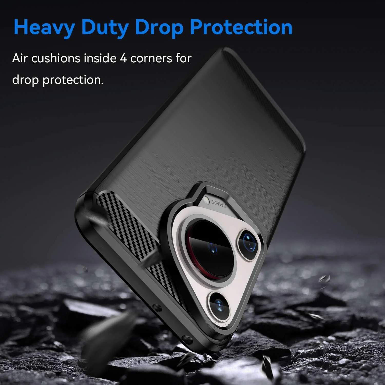 قاب محافظ سازگار با HUAWEI Pura 70 Ultra، نازک و سبک، مقاوم در برابر خراش، ضد اثر انگشت و محافظت در برابر افتادن - مشکی