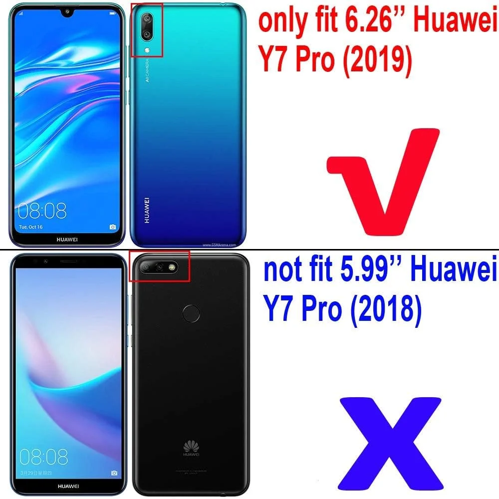 قاب محافظ گوشی هوآوی Y7 Pro (2019) مای‌جین، با حلقه فلزی و استند، ضد ضربه، سپر سخت (سازگار با پایه مغناطیسی خودرو)، دو لایه، مقاوم، قرمز