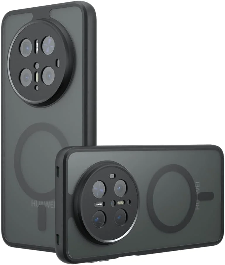 قاب محافظ مغناطیسی سازگار با هوآوی میت 70، [ضد اثر انگشت و ضد خش]، قاب محافظ نیمه شفاف ساتن برای هوآوی میت 70، مشکی