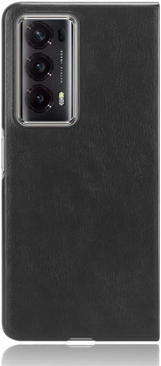 کاور محافظ چرمی Gruattreay سازگار با گوشی آنر Magic V2، کاور محافظ ضد ضربه پشتی فوق العاده باریک از جنس چرم PU یکپارچهسازی با سیستمعامل برای گوشی آنر Magic V2 (مشکی)