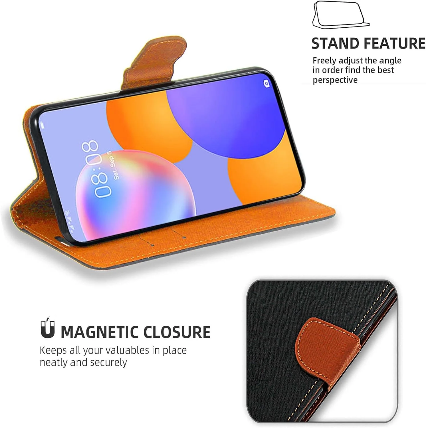 کیف چرمی برای هوآوی Y9A، کیف پول تاشو چرمی با جای کارت مغناطیسی و پایه نگهدارنده کیف چرمی برای هوآوی Y9A، کیف پول تاشو چرمی با جای کارت مغناطیسی و پایه نگهدارنده