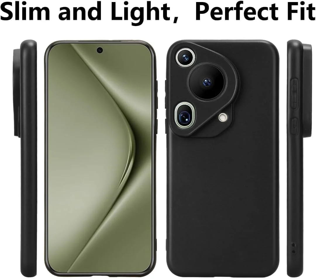 قاب گوشی هوآوی پورا 70 اولترا، کاور پشتی TPU نرم مقاوم در برابر خراش، ضربه گیر سیلیکونی ژله ای، ضد اثر انگشت، محافظ کامل بدنه برای هوآوی پورا 70 اولترا 5G 2024 (مشکی)