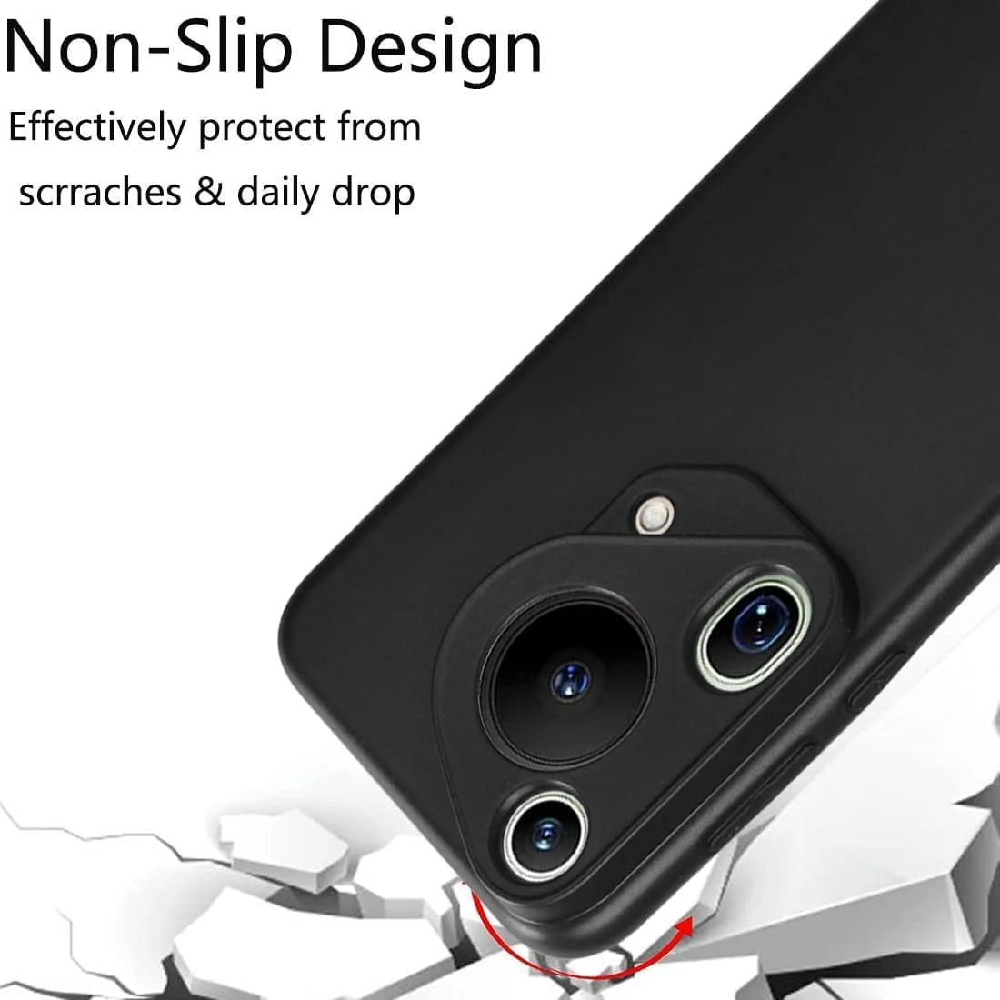 قاب گوشی هوآوی پورا 70 اولترا، کاور پشتی TPU نرم مقاوم در برابر خراش، ضربه گیر سیلیکونی ژله ای، ضد اثر انگشت، محافظ کامل بدنه برای هوآوی پورا 70 اولترا 5G 2024 (مشکی)