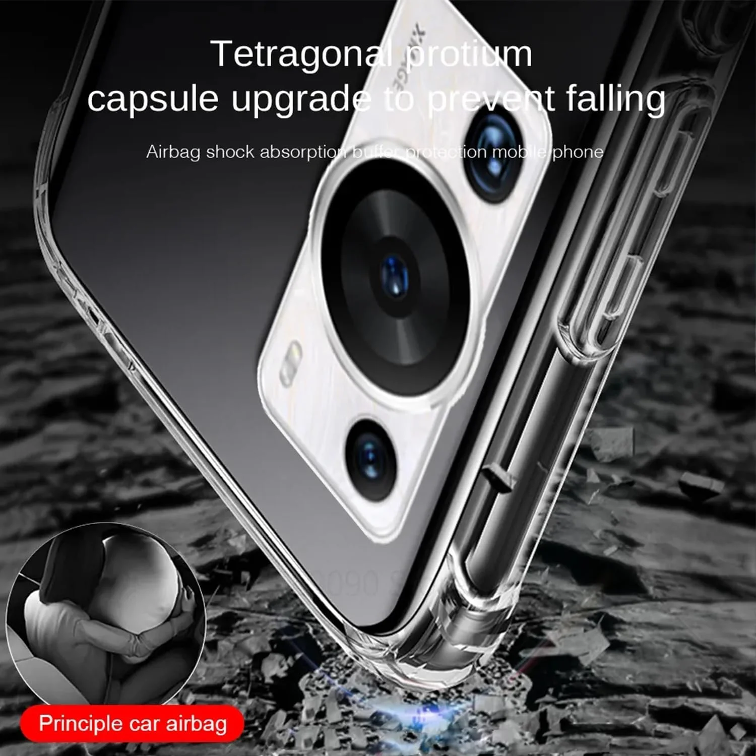 کاور محافظ و محافظ صفحه نمایش [1+2 عددی] سازگار با هوآوی P60 پرو، کاور نرم TPU [فیلم هیدروژل] با پوشش شفاف ضد خش و ضد ضربه (شفاف)