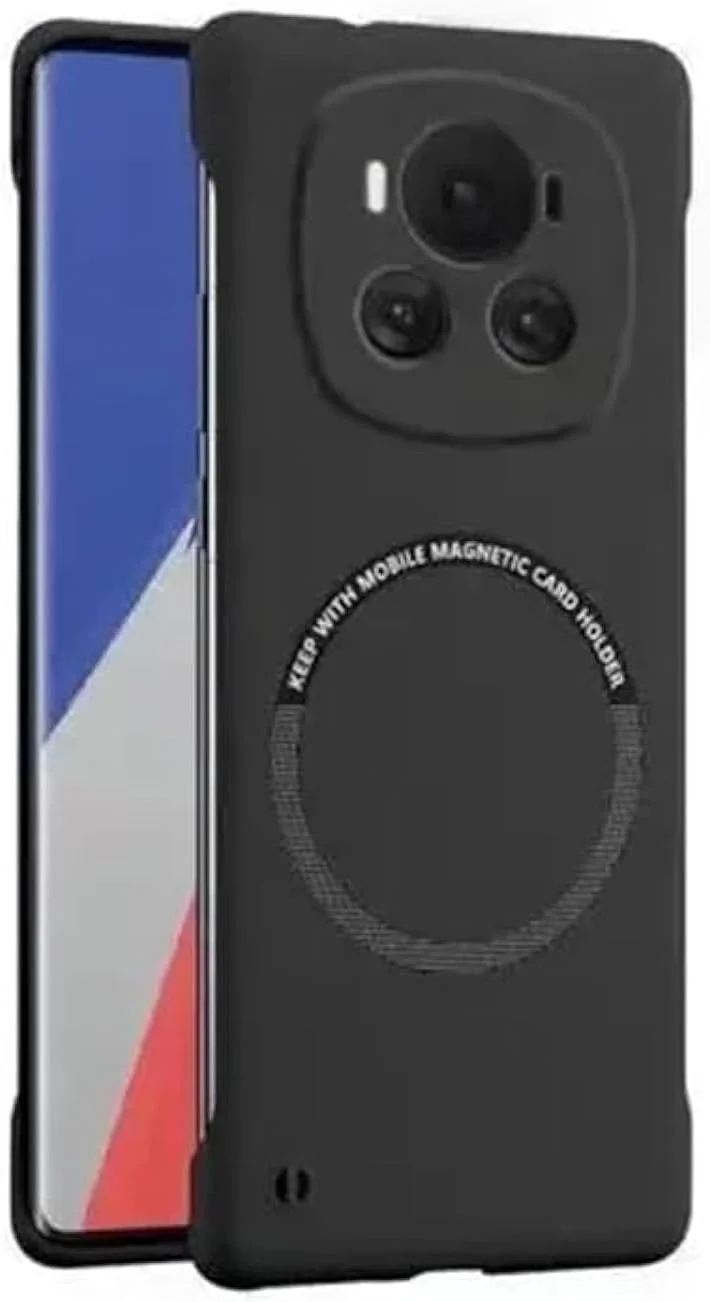 قاب محافظ گوشی موبایل گراتری سازگار با آنر مجیک 6 پرو، قاب مات و مینیمالیستی سازگار با مگ-سیف، قاب محافظ باریک، مقاوم در برابر سقوط و بدون حاشیه (مشکی)