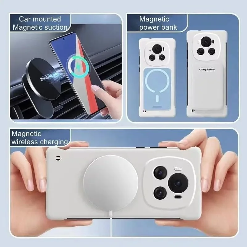 قاب محافظ گوشی موبایل گراتری سازگار با آنر مجیک 6 پرو، قاب مات و مینیمالیستی سازگار با مگ-سیف، قاب محافظ باریک، مقاوم در برابر سقوط و بدون حاشیه (مشکی)