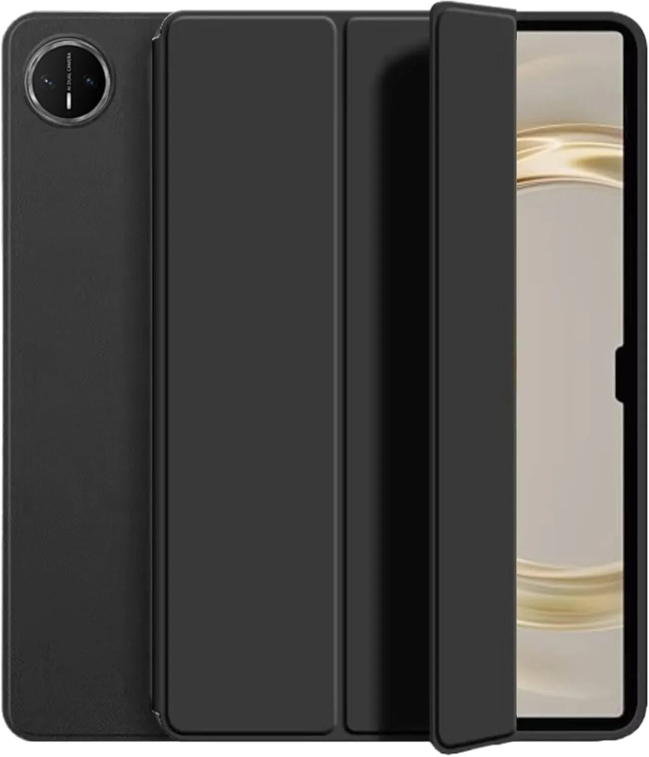 کاور سازگار با هوآوی Matepad Pro 13.2 اینچ 2025/2023، کاور سیلیکونی سه تایی باریک ضد ضربه لانه زنبوری TPU با استند بادوام و قابلیت بیدار/خواب خودکار (مشکی، هوآوی Matepad Pro 13.2)