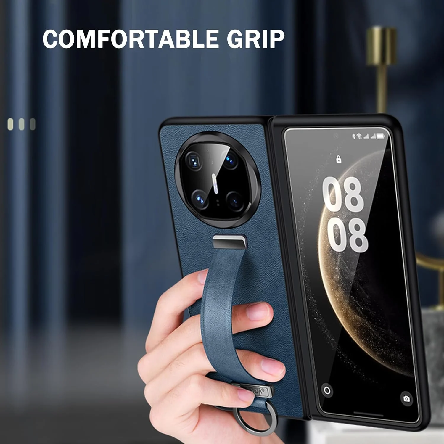 کاور چرمی گوشی هواوی میت X6 به همراه بند مچی جمع شونده، محافظ ضد ضربه و دارای استند (مشکی) کاور چرمی گوشی هواوی میت X6 به همراه بند مچی جمع شونده، محافظ ضد ضربه و دارای استند (مشکی)