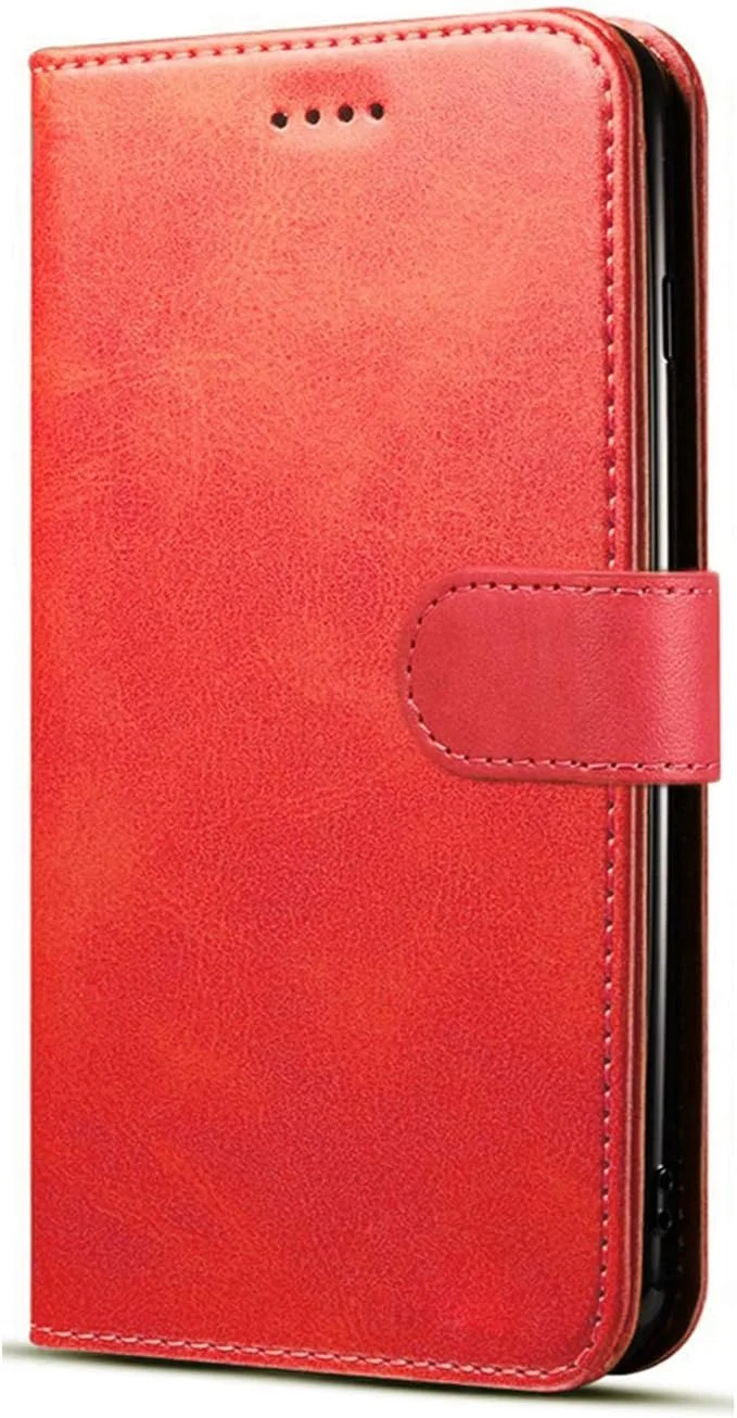 کاور کیف پول چرمی Huawei P Smart 2019 / Honor 10 Lite با قفل مغناطیسی و جای کارت (طرح کتاب قرمز)