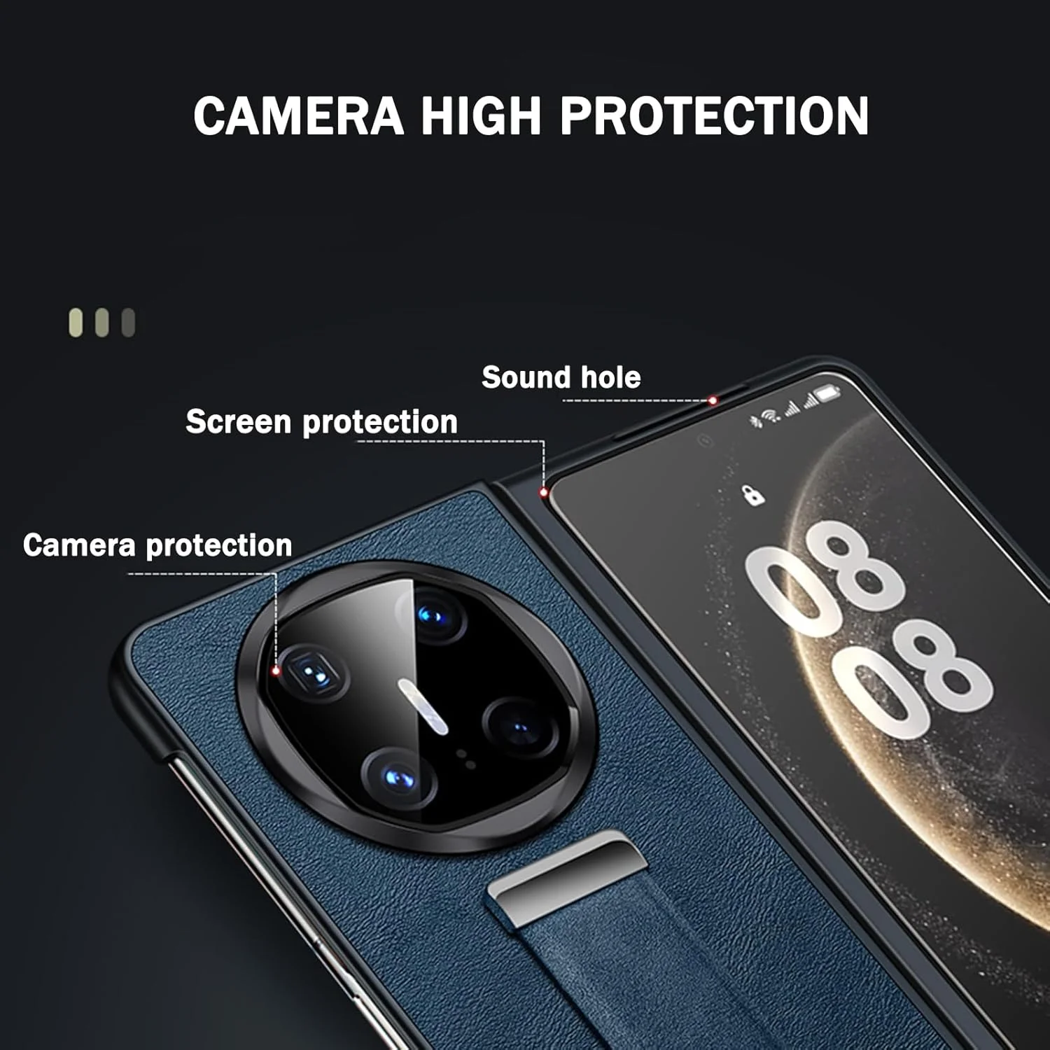 کاور چرمی گوشی هواوی میت X6 به همراه بند مچی جمع شونده، محافظ ضد ضربه و دارای استند (مشکی) کاور چرمی گوشی هواوی میت X6 به همراه بند مچی جمع شونده، محافظ ضد ضربه و دارای استند (مشکی)