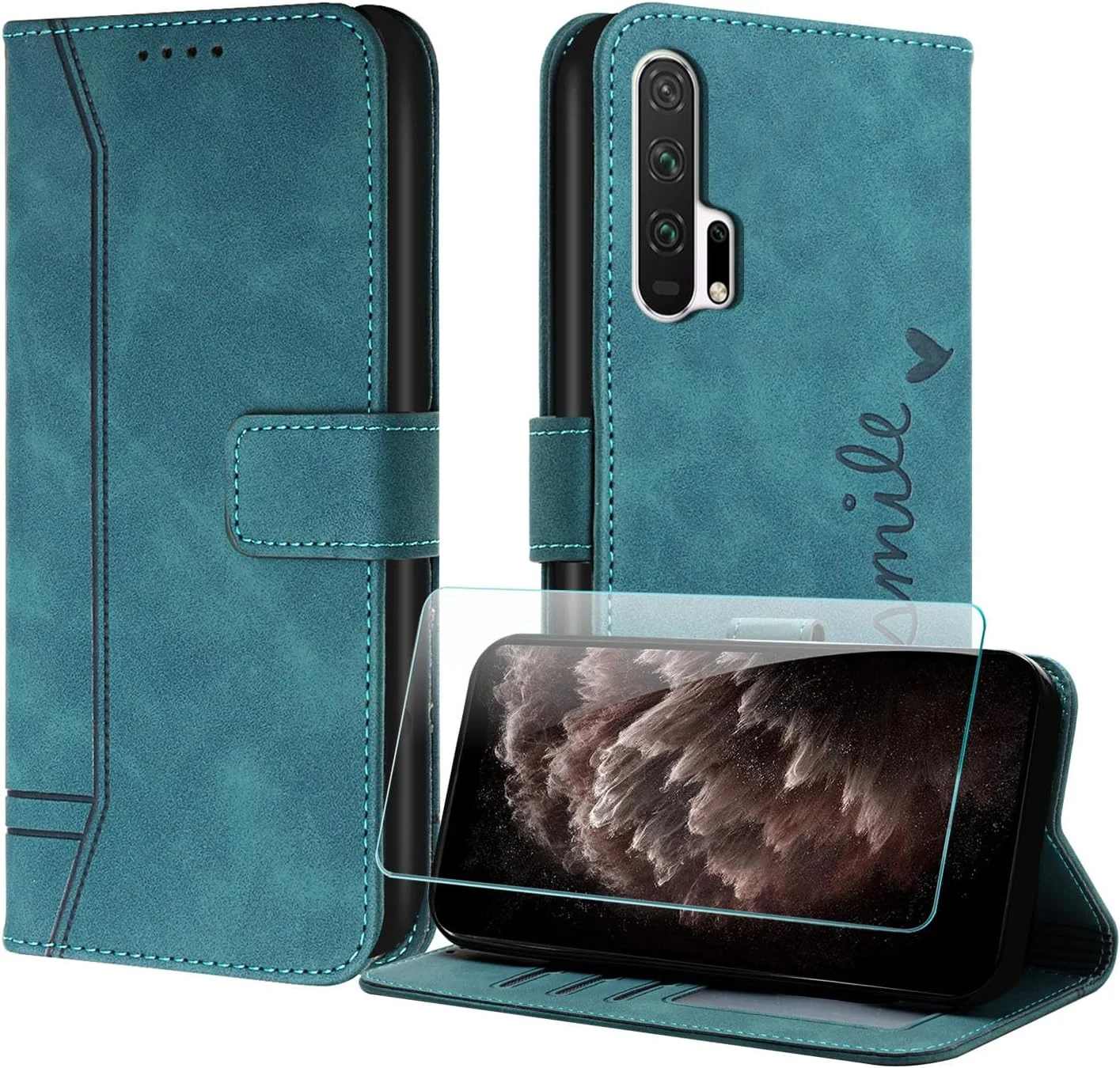 کاور چرمی کیف پول دار برای گوشی هواوی آنر 20 پرو به همراه محافظ صفحه نمایش، دارای جای کارت، قفل مغناطیسی و قابلیت استند (سبز) کاور چرمی کیف پول دار برای گوشی هواوی آنر 20 پرو به همراه محافظ صفحه نمایش، دارای جای کارت، قفل مغناطیسی و قابلیت استند (سبز)