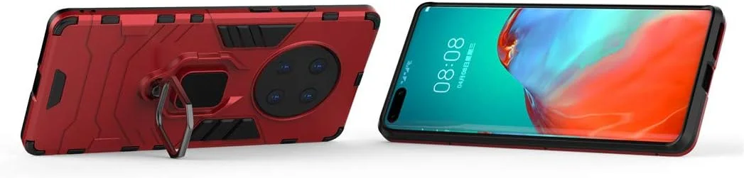 قاب محافظ گوشی هواوی میت 40 پرو مدل MaiJin، با حلقه فلزی و استند، دولایه و مقاوم (قرمز) قاب محافظ گوشی هواوی میت 40 پرو مدل MaiJin، با حلقه فلزی و استند، دولایه و مقاوم (قرمز)