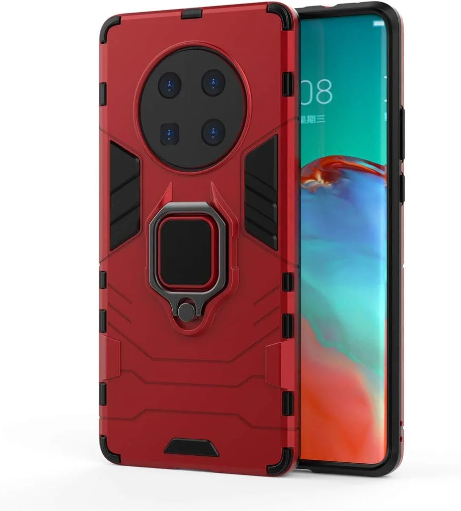 قاب محافظ گوشی هواوی میت 40 پرو مدل MaiJin، با حلقه فلزی و استند، دولایه و مقاوم (قرمز) قاب محافظ گوشی هواوی میت 40 پرو مدل MaiJin، با حلقه فلزی و استند، دولایه و مقاوم (قرمز)