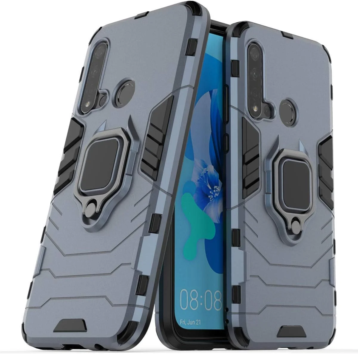 قاب محافظ گوشی هواوی P20 Lite (2019) و نوا 5i، دارای حلقه فلزی، استند، ضد ضربه، بامپر سخت، دو لایه، مقاوم (آبی تیره) قاب محافظ گوشی هواوی P20 Lite (2019) و نوا 5i، دارای حلقه فلزی، استند، ضد ضربه، بامپر سخت، دو لایه، مقاوم (آبی تیره)