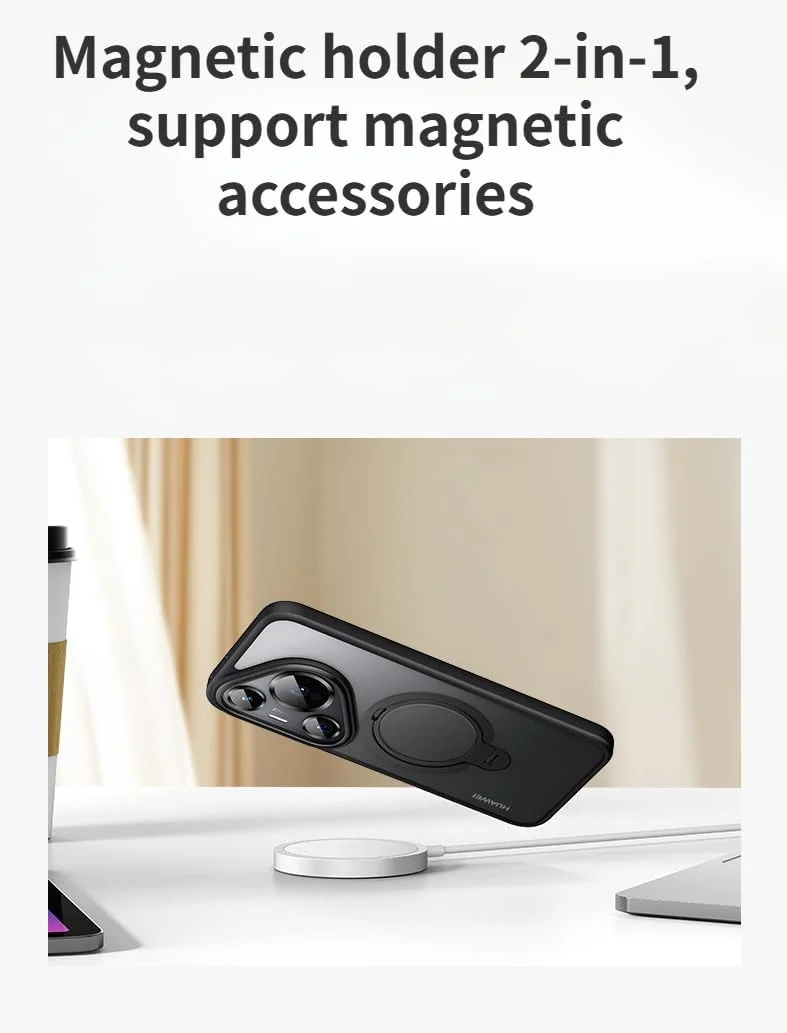 کاور مغناطیسی سازگار با هوآوی Pura 70 Pro/Pura 70 Pro+، با پایه چرخان 360 درجه، پشتیبانی از شارژ بیسیم، کاور مغناطیسی مات (شفاف) کاور مغناطیسی سازگار با هوآوی Pura 70 Pro/Pura 70 Pro+، با پایه چرخان 360 درجه، پشتیبانی از شارژ بیسیم، کاور مغناطیسی مات (شفاف)