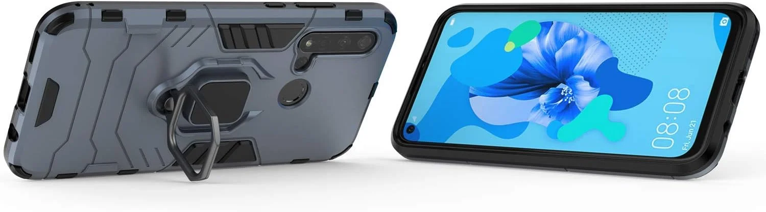 قاب محافظ گوشی هواوی P20 Lite (2019) و نوا 5i، دارای حلقه فلزی، استند، ضد ضربه، بامپر سخت، دو لایه، مقاوم (آبی تیره) قاب محافظ گوشی هواوی P20 Lite (2019) و نوا 5i، دارای حلقه فلزی، استند، ضد ضربه، بامپر سخت، دو لایه، مقاوم (آبی تیره)
