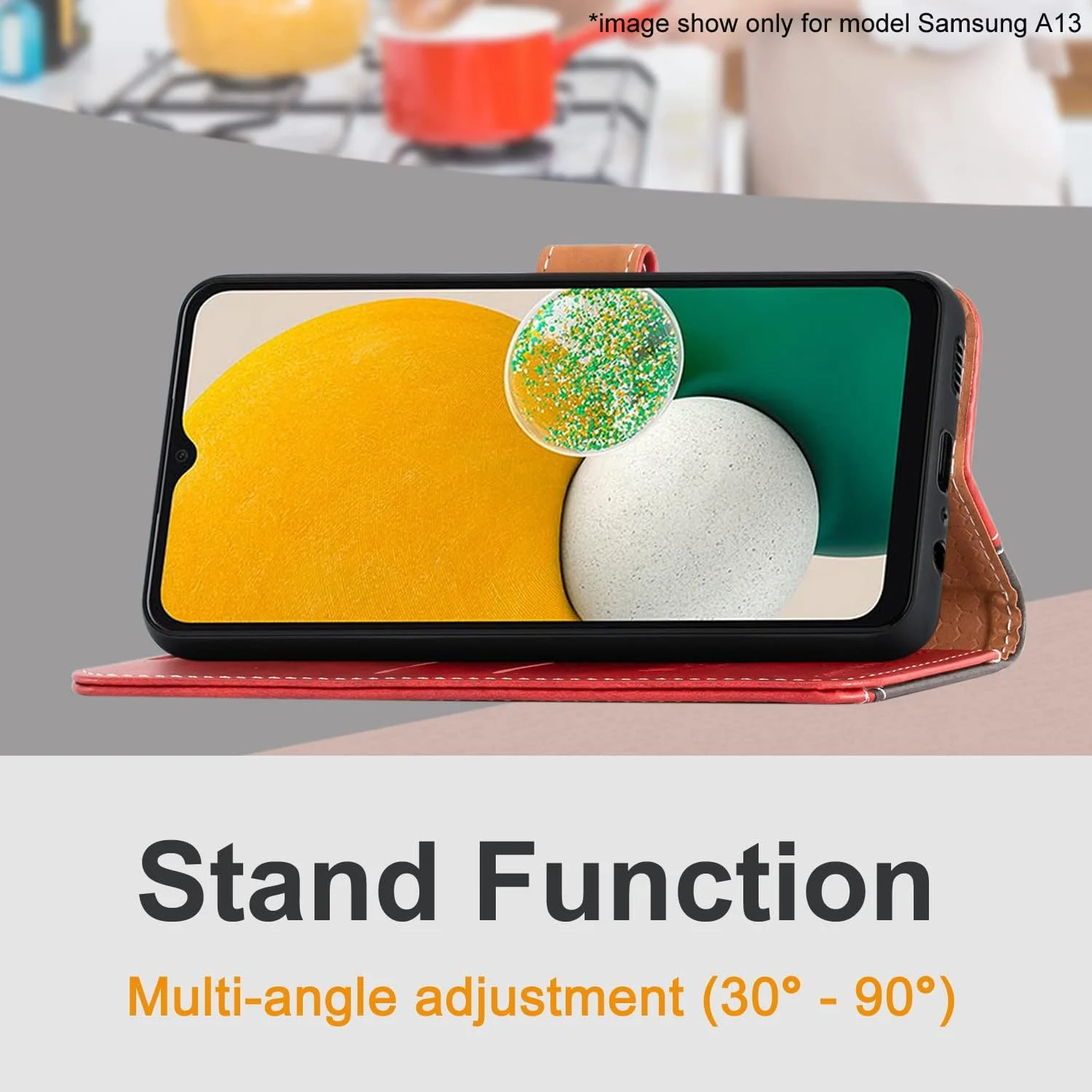 کیف پول چرمی تاشو شیک Mulbess برای گوشی Huawei P10 Lite، کاور گوشی Huawei P10 Lite، رنگ قرمز شرابی