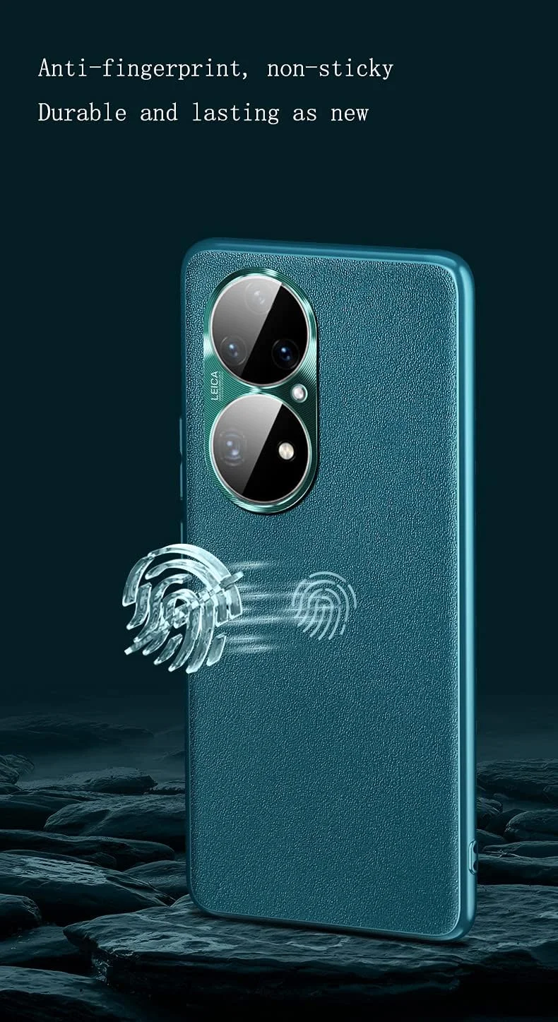 کاور محافظ گوشی هوآوی P50 پرو مدل OIATROE، ساخته شده از TPU + چرم + محافظ دوربین پشتی، طراحی 3 در 1، ضد خش و دست ساز - مشکی